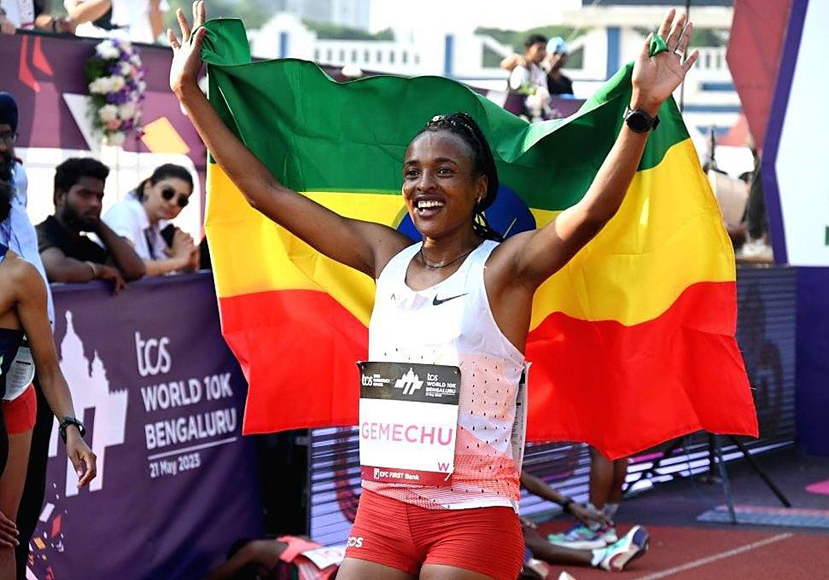 Gemechu, durante una prueba en esta temporada