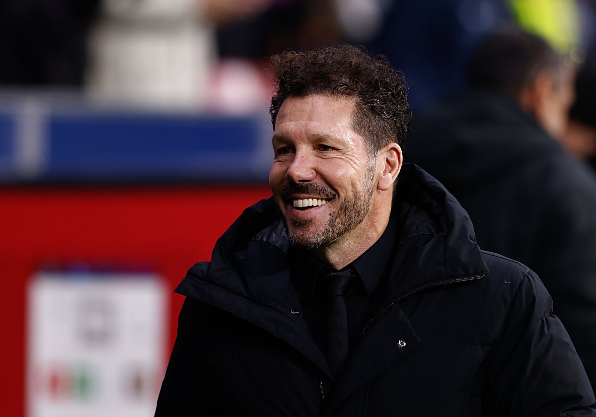 Simeone durante el Atlético - Lazio