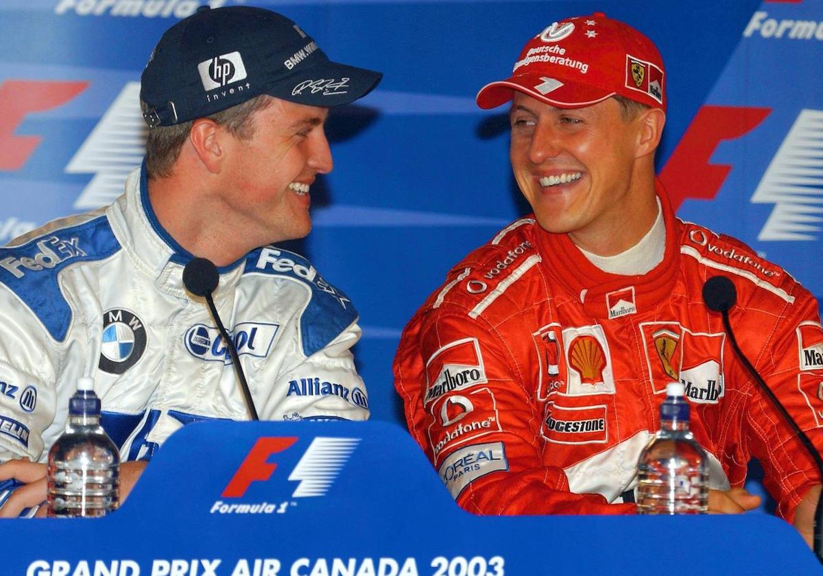 Ralf y Michael Schumacher, durante su etapa como pilotos de Fórmula 1