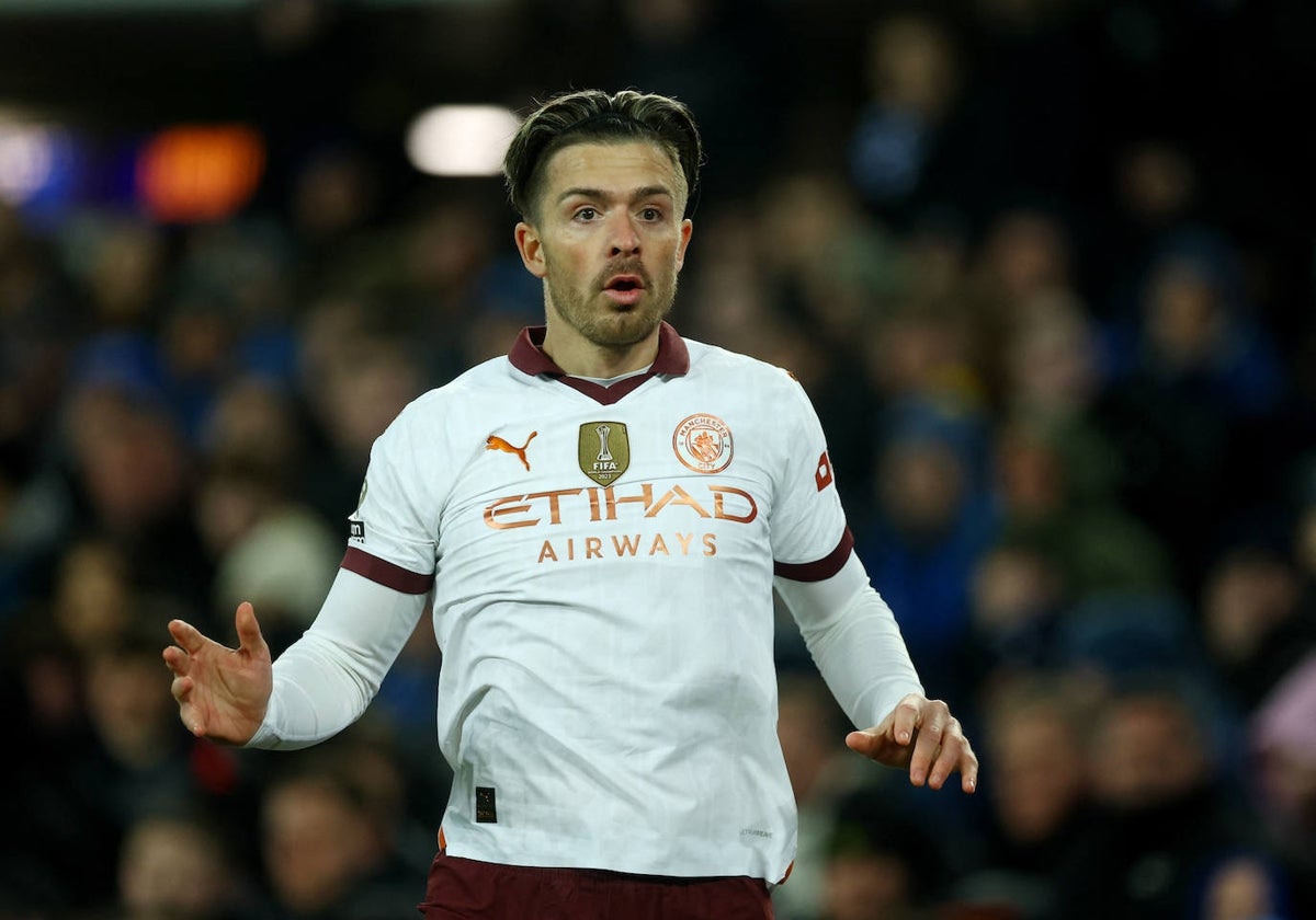 Grealish, durante el partido contra el Everton