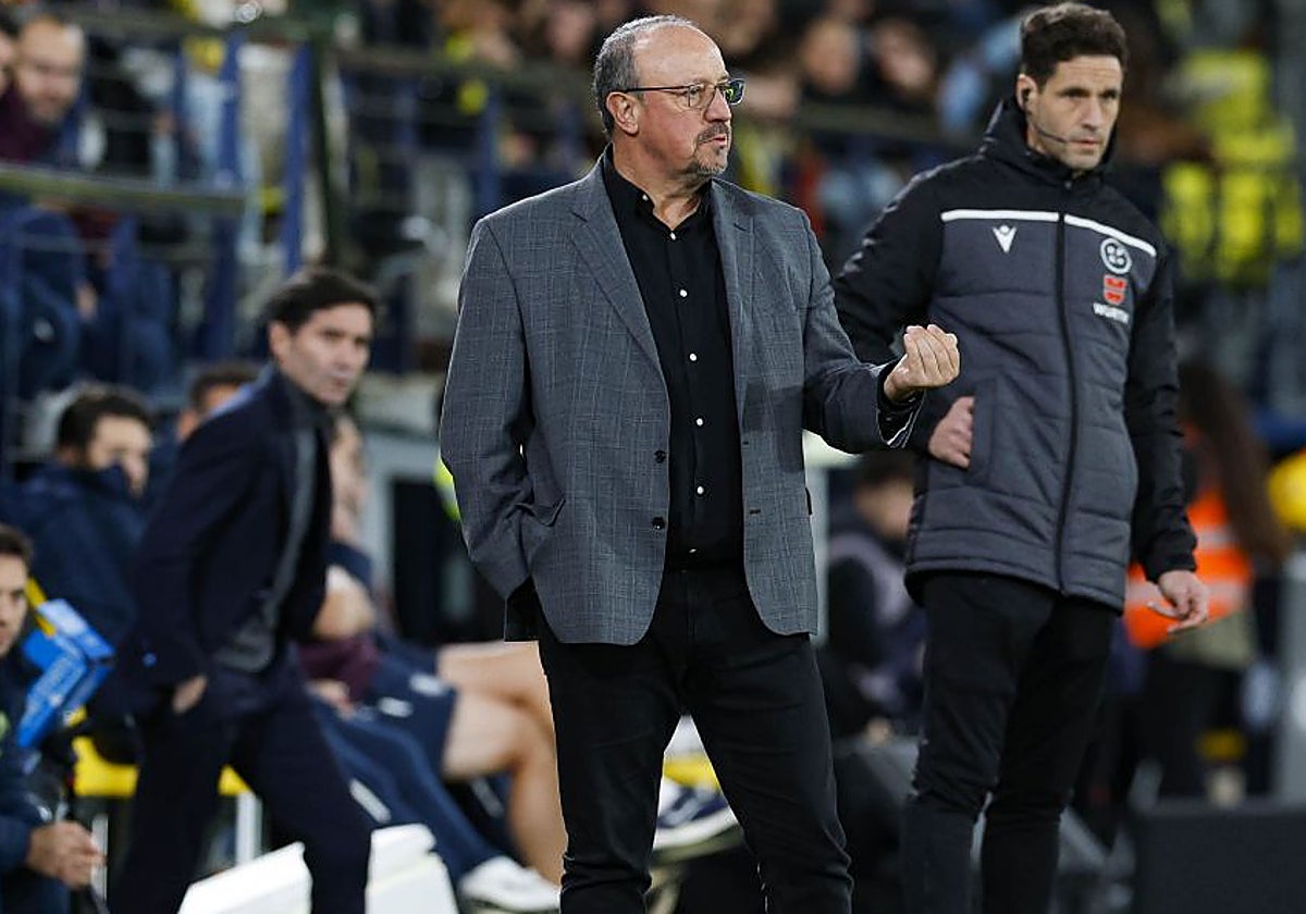 El entrenador del Celta, Rafa Benitez, durante el encuentro ante el Villarreal