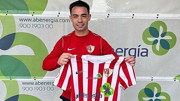 Pablo Gállego, el día de su presentación con el Barbastro