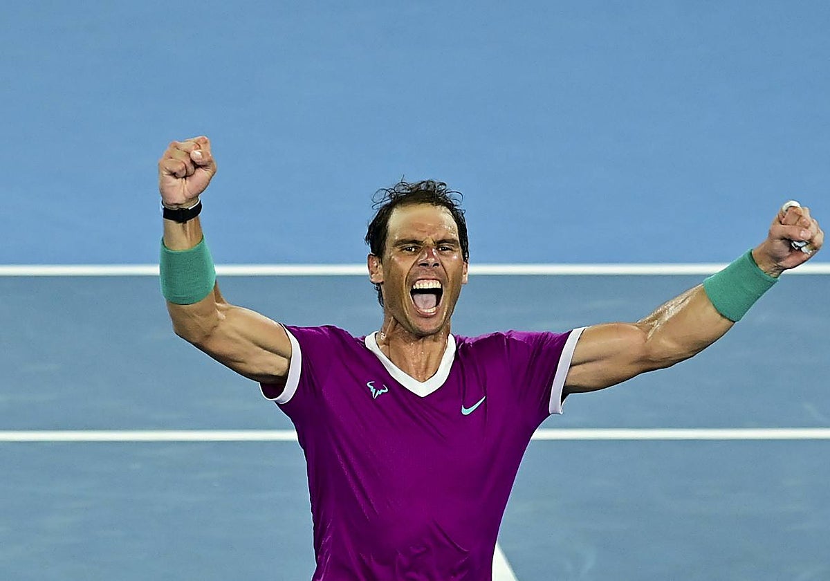 Nadal celebra el título en Australia en 2022