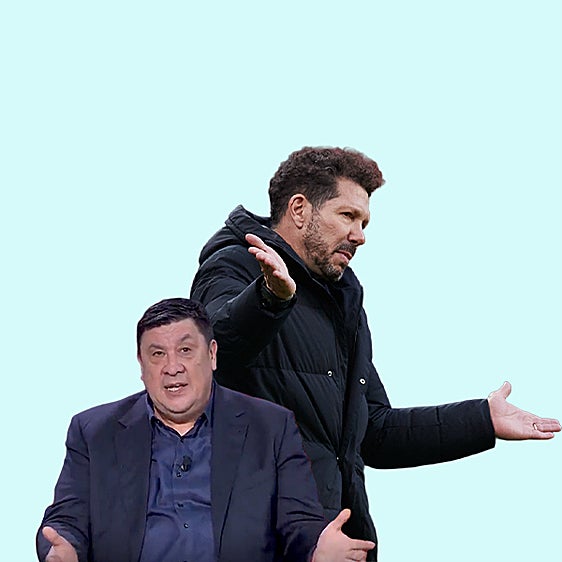 Diego Simeone y Germán 'Mono' Burgos