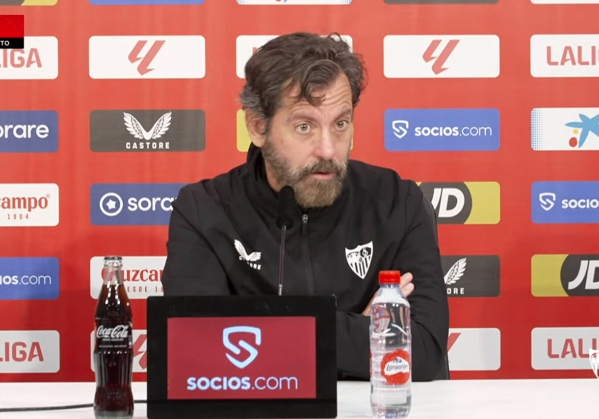 Quique Sánchez Flores, en sala de prensa este jueves