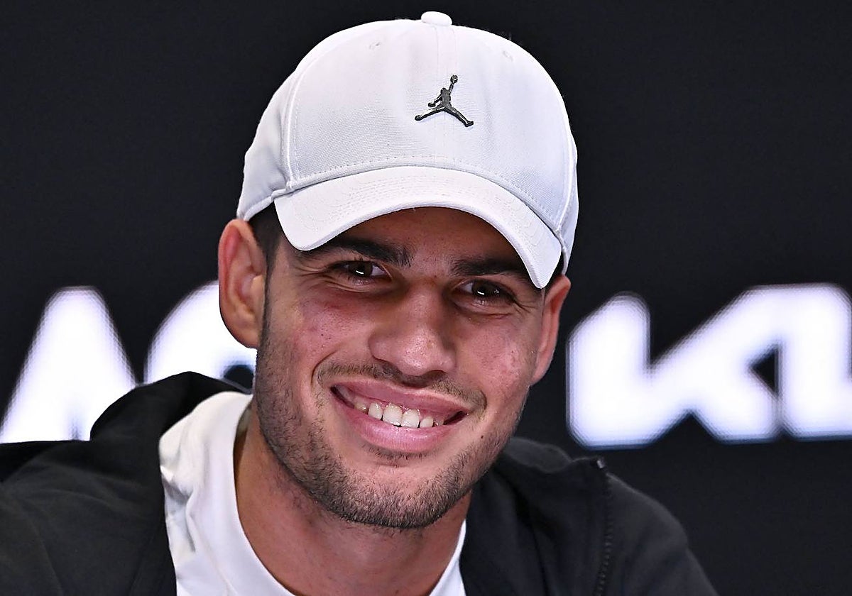 Carlos Alcaraz, durante una rueda de prensa