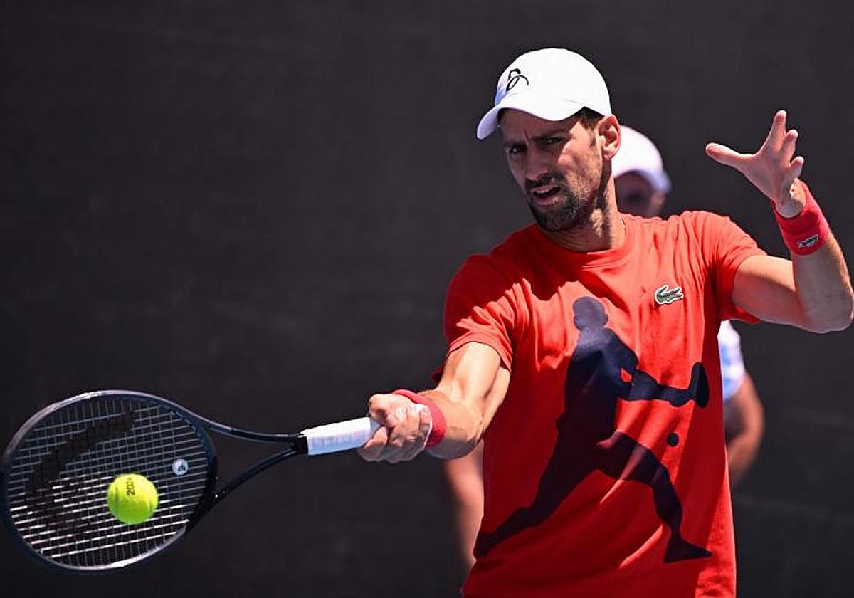 El tenista serbio Novak Djokovic en el Open de Australia