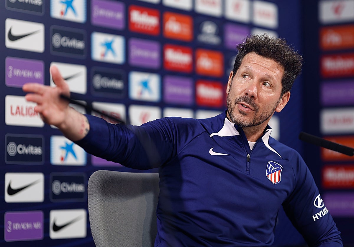 Diego Pablo Simeone en la rueda de prensa previa al Atlético-Sevilla