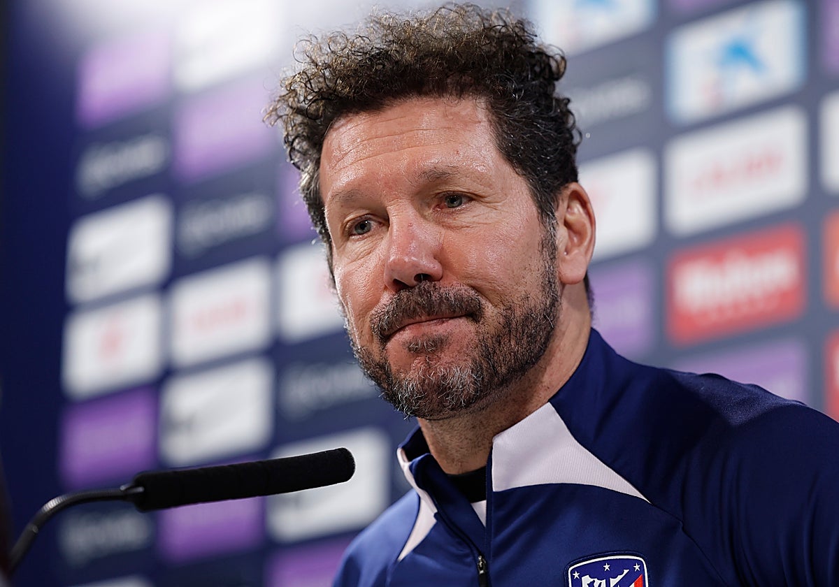 Diego Pablo Simeone en la rueda de prensa previa al derbi