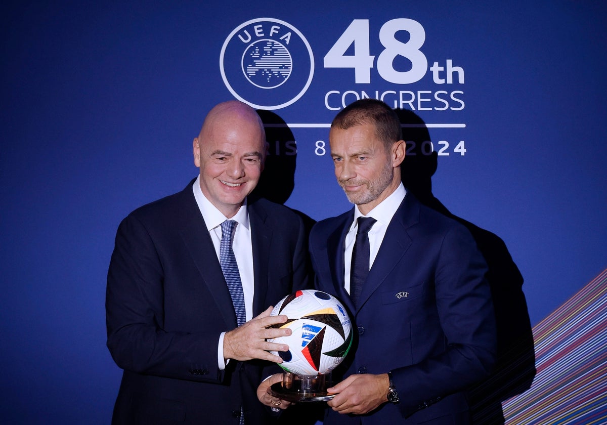 Infantino, presidente de la FIFA, y Ceferin, de la UEFA