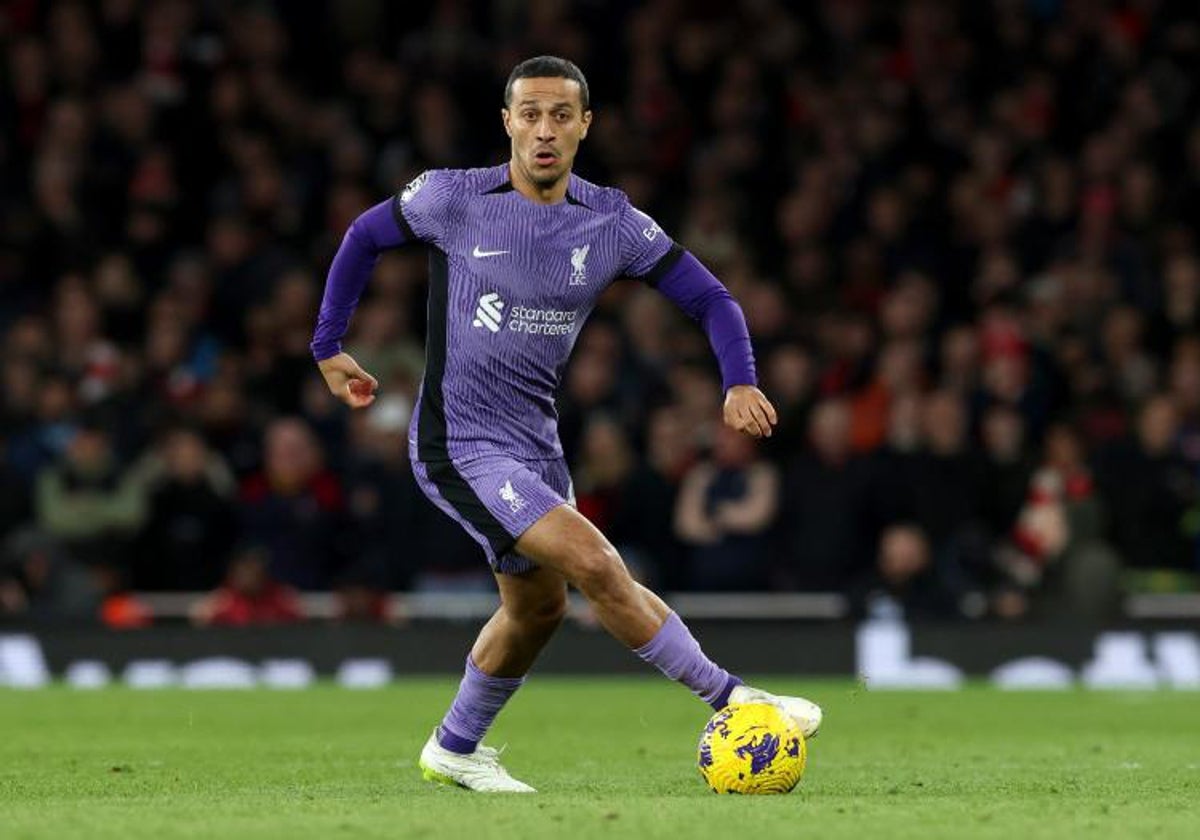 Thiago Alcántara, durante el Arsenal-Liverpool del pasado domingo