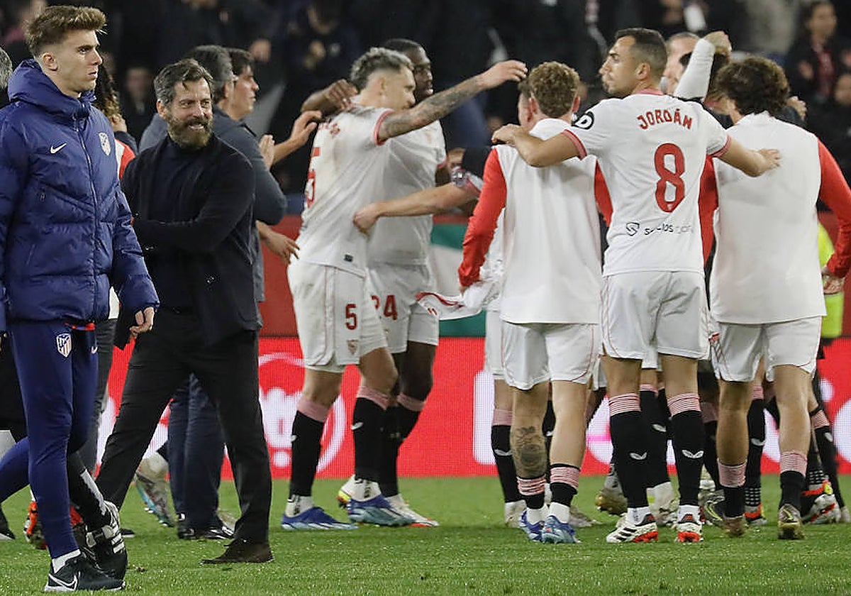 Quique sonríe tras la victoria cosechada en el Sevilla-Atlético del pasado domingo