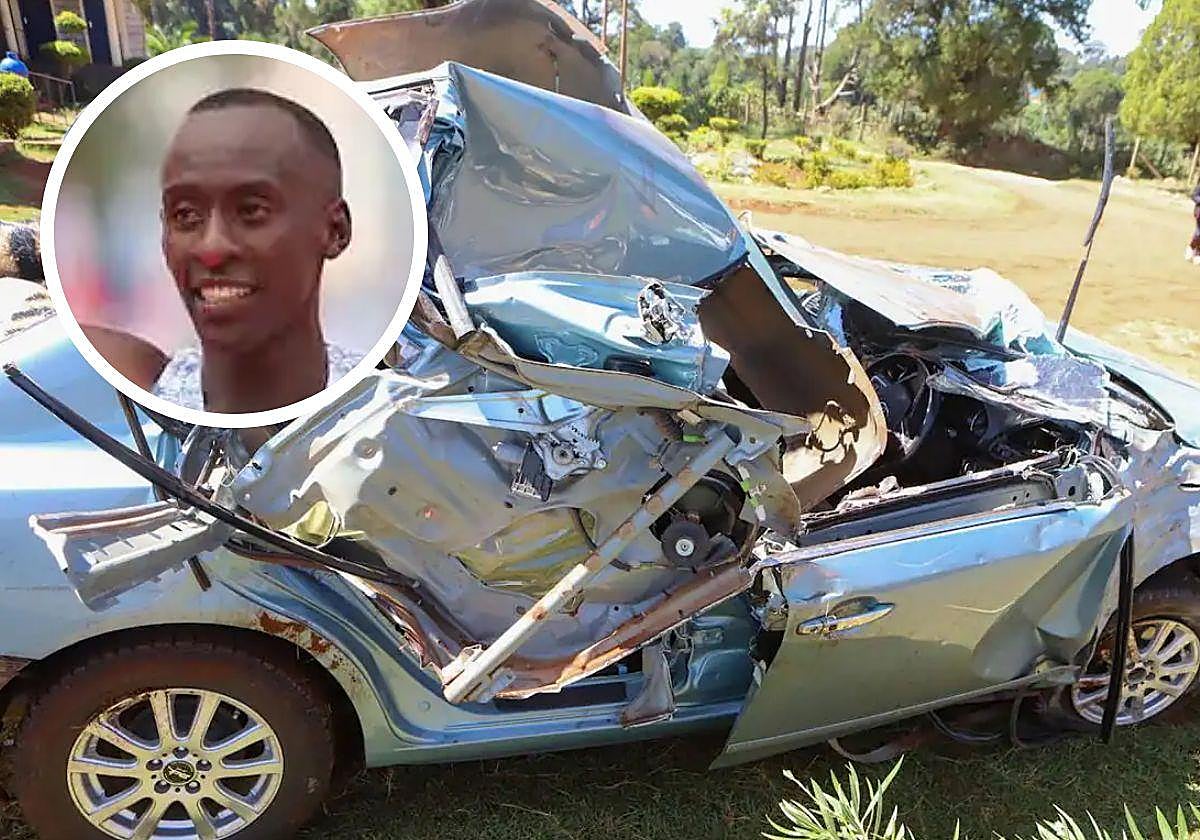 Estado del coche tras el accidente de Kelvin Kiptum