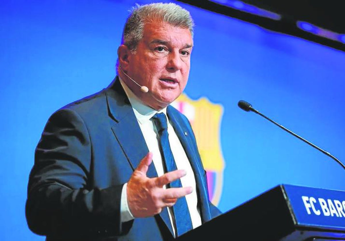 Joan Laporta, durante una rueda de prensa