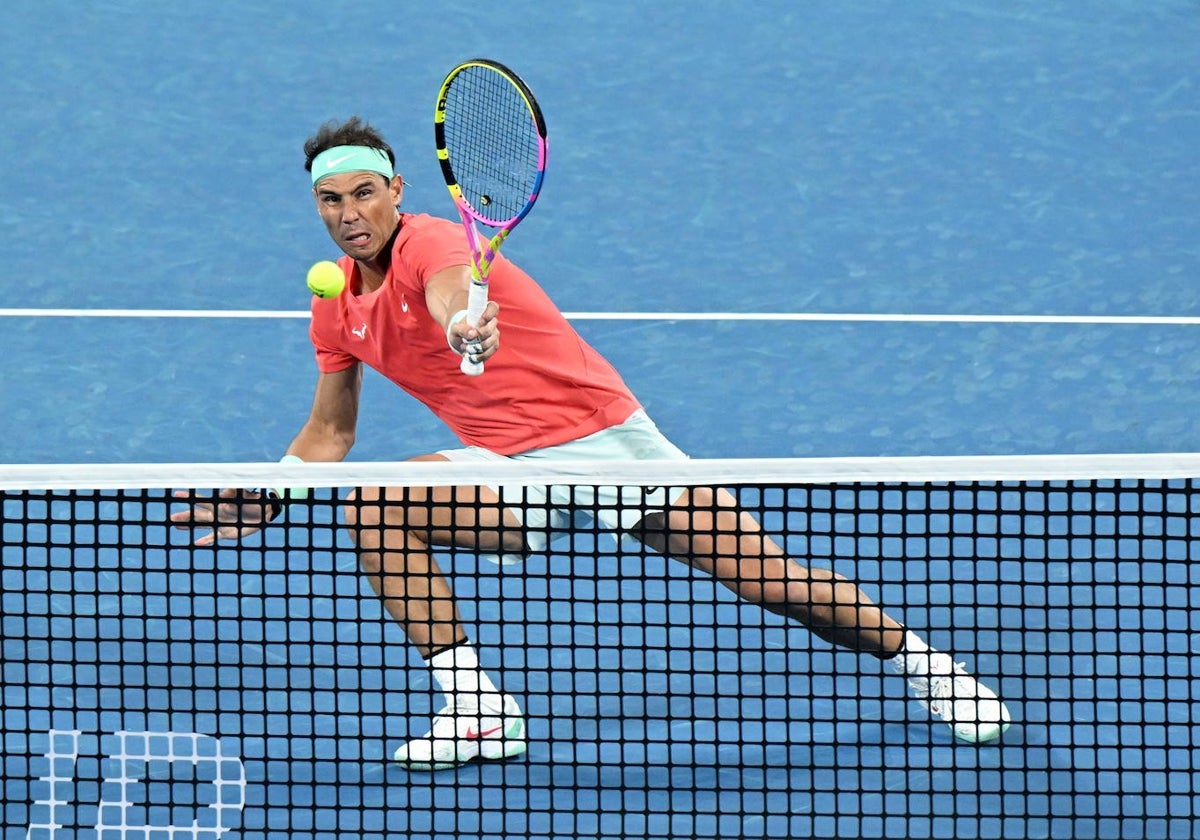 Nadal, durante un partido en el torneo de Brisbane, en enero