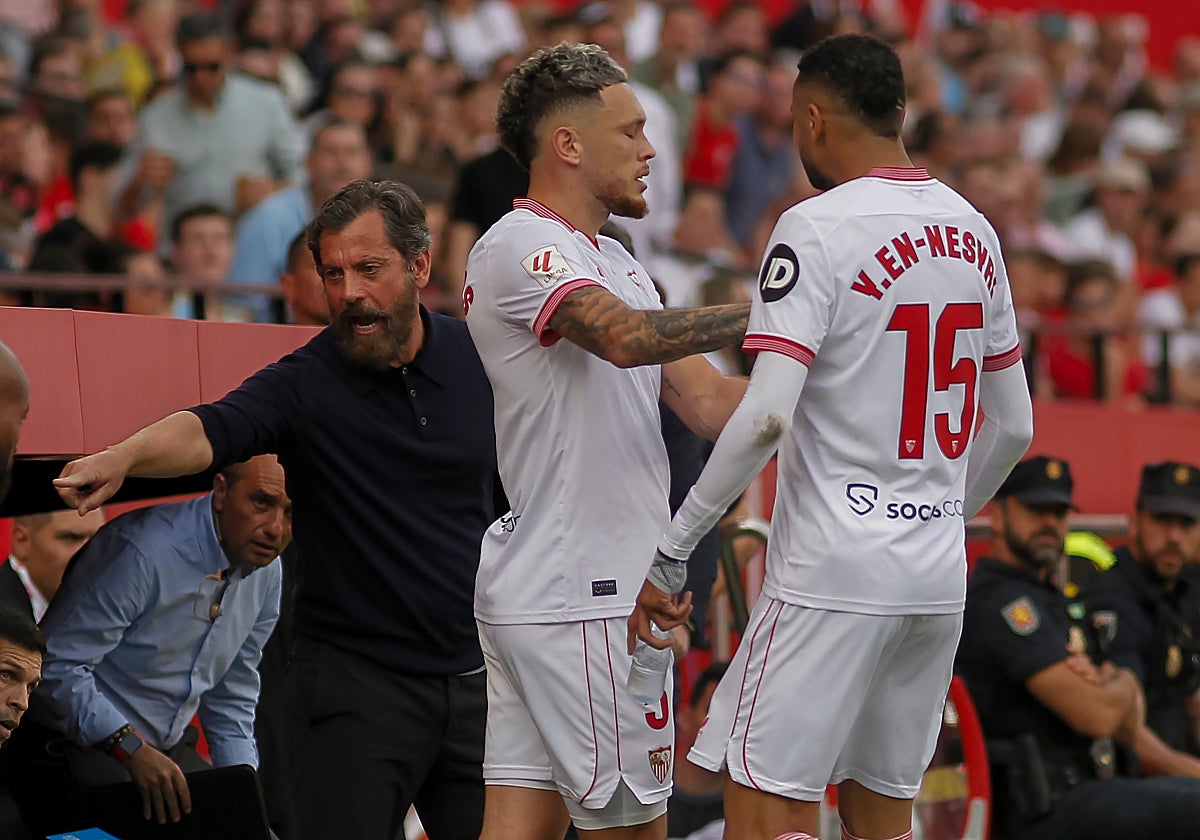 El momento de la bronca entre En-Nesyri y Quique Sánchez Flores