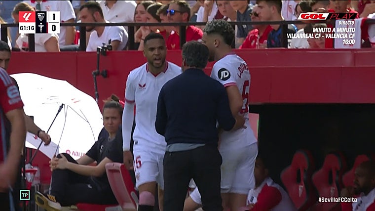 Bronca entre En-Nesyri y Quique Sánchez Flores: acabaron encarados y separados por Ocampos