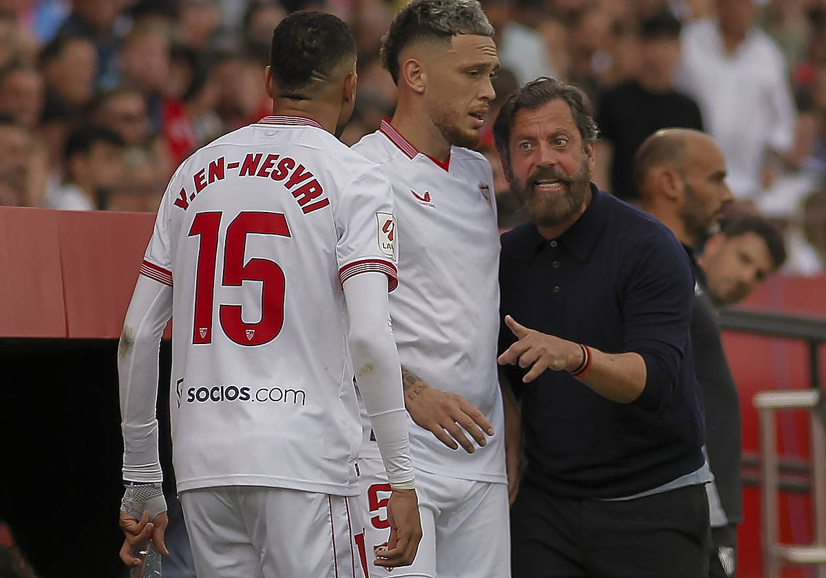 Quique y En-Nesyri, en pleno enfrentamiento