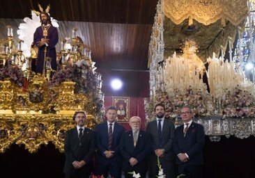 La representación sevillista, en la Parroquia de San Ignacio de Loyola