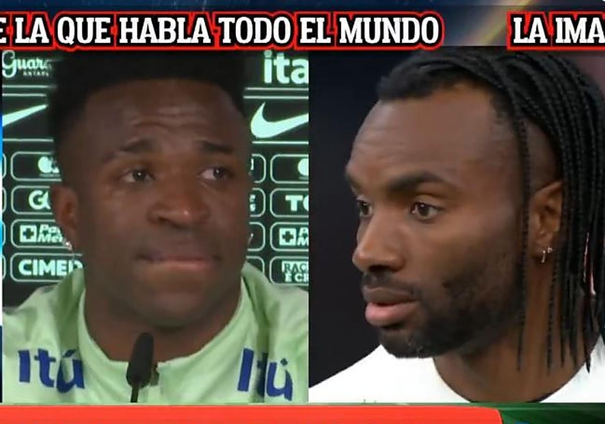 Vinícius y el exjugador Javi Balboa