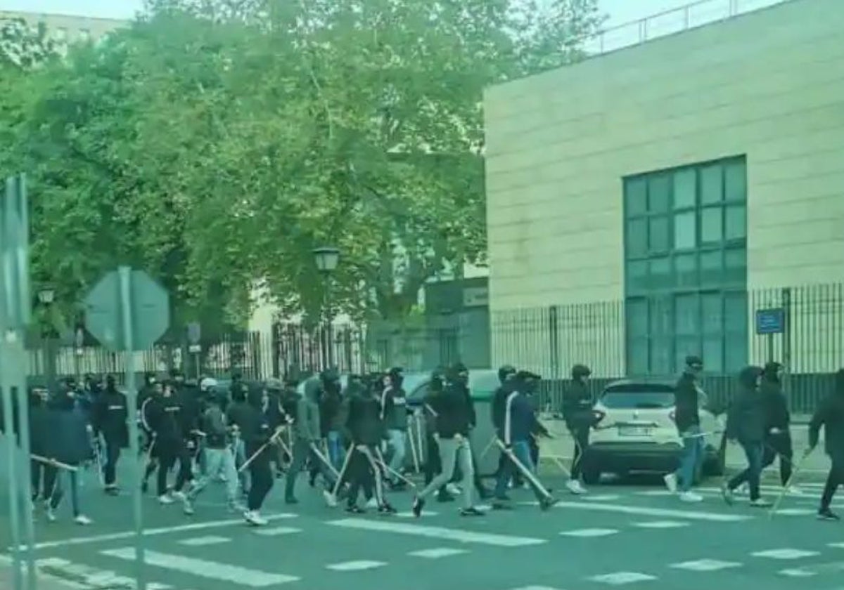 Ultras en aquel 29 de octubre en Sevilla