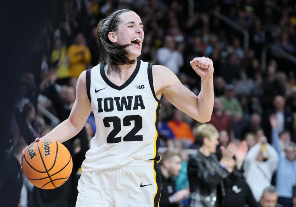 Caitlin Clark celebra la victoria ante LSU Tigers el pasado lunes