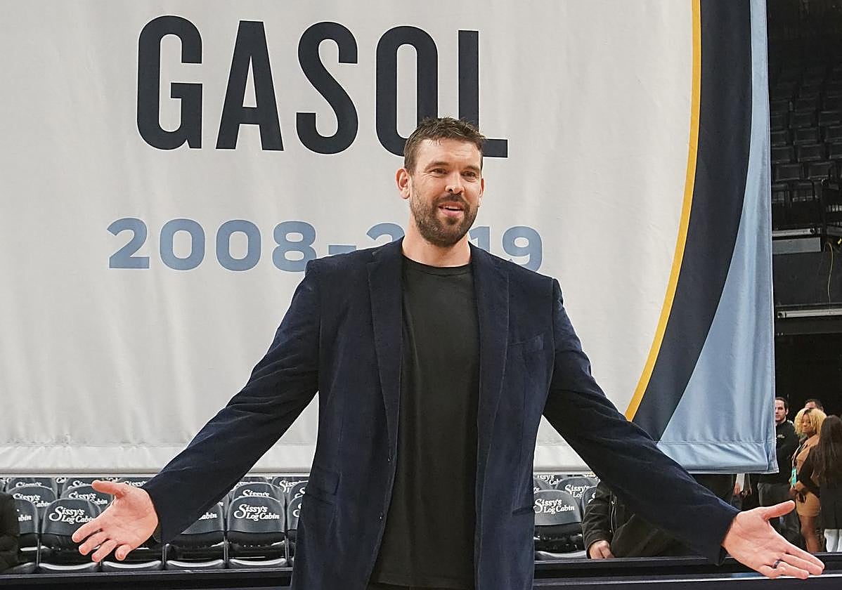 Marc Gasol, durante el acto de retirada de su dorsal
