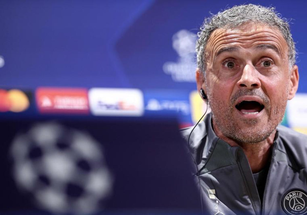 Luis Enrique en la rueda de prensa que ha ofrecido este martes