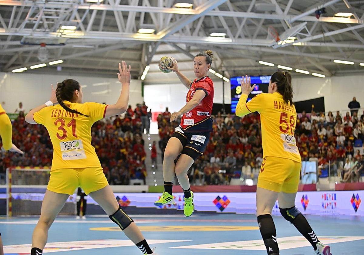 Arderius, durante un partido de la selección española
