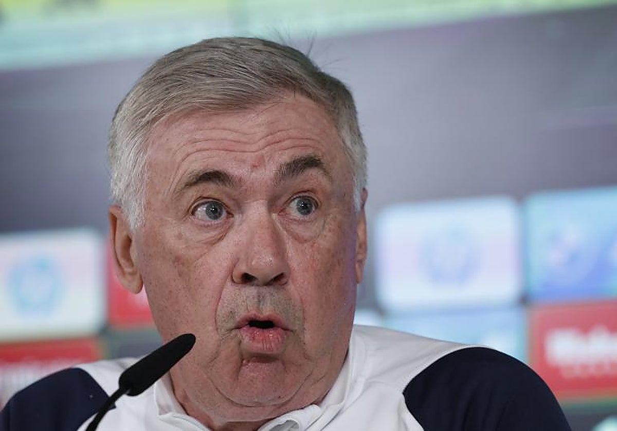 Carlo Ancelotti durante la rueda de prensa de este viernes