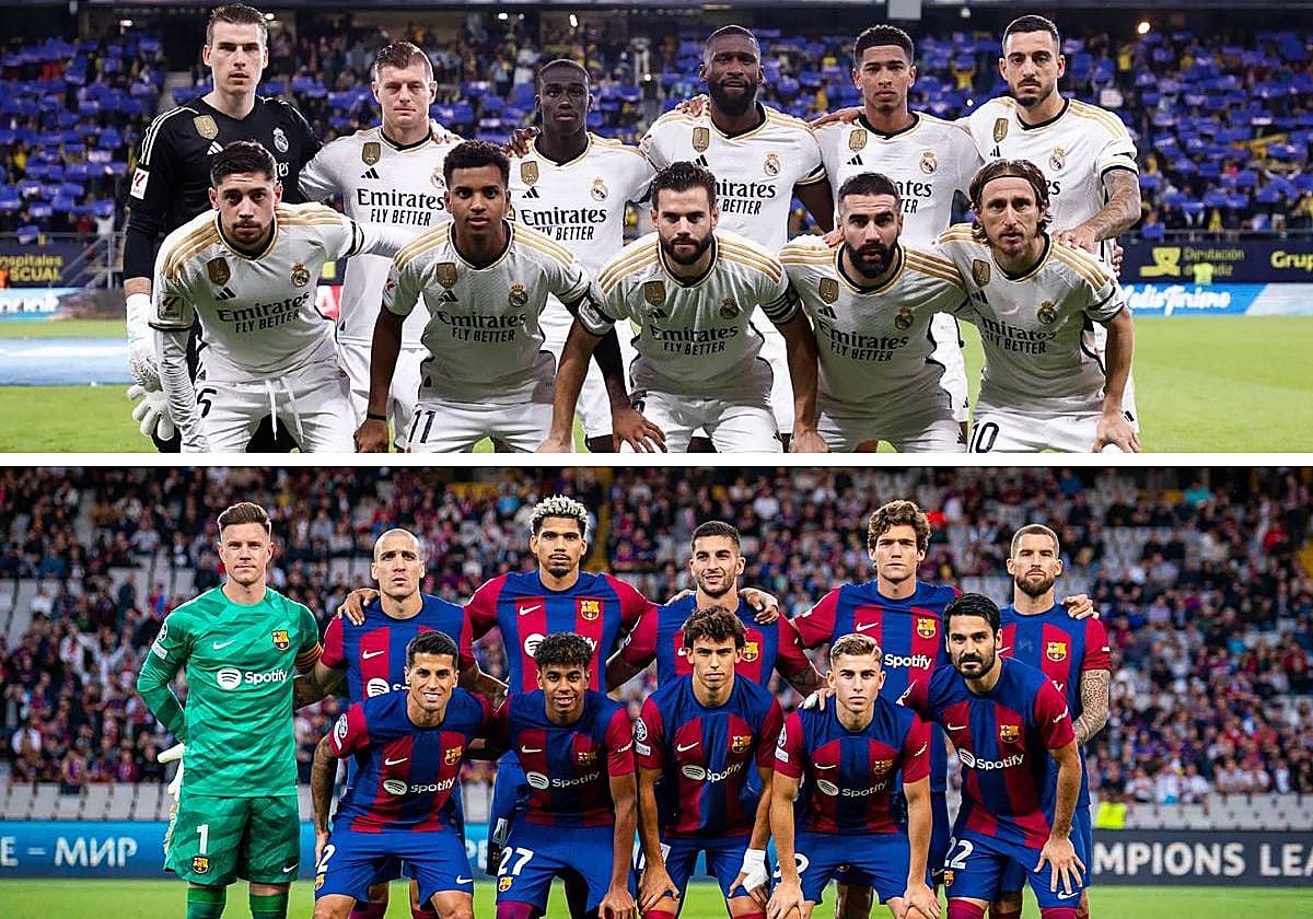 Formaciones de Madrid y Barcelona en partidos de esta Liga