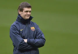 Tito Vilanova, en un entrenamiento del Barça