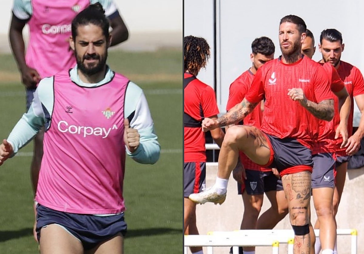 Isco y Sergio Ramos, entrenándose esta semana de cara al derbi