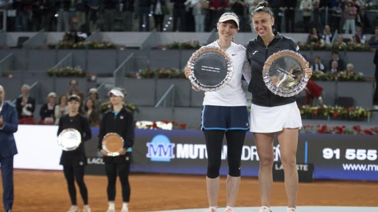 Cristina Bucsa y Sara Sorribes en la final del Mutua Madrid Open
