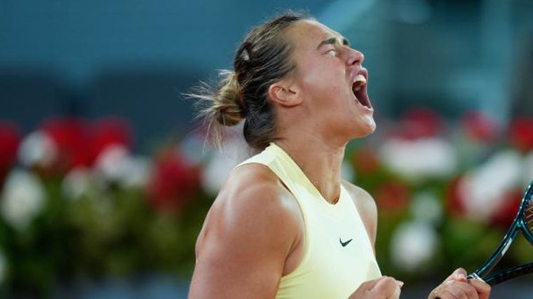 Aryna Sabalenka en la semifinal del Mutua Madrid Open