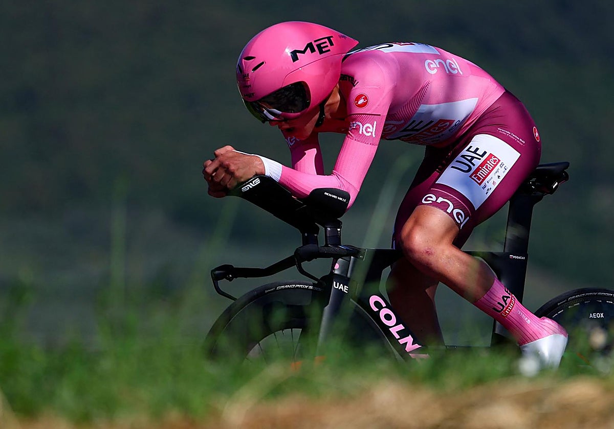 Tadej Pogacar, en la contrarreloj con final en Perugia