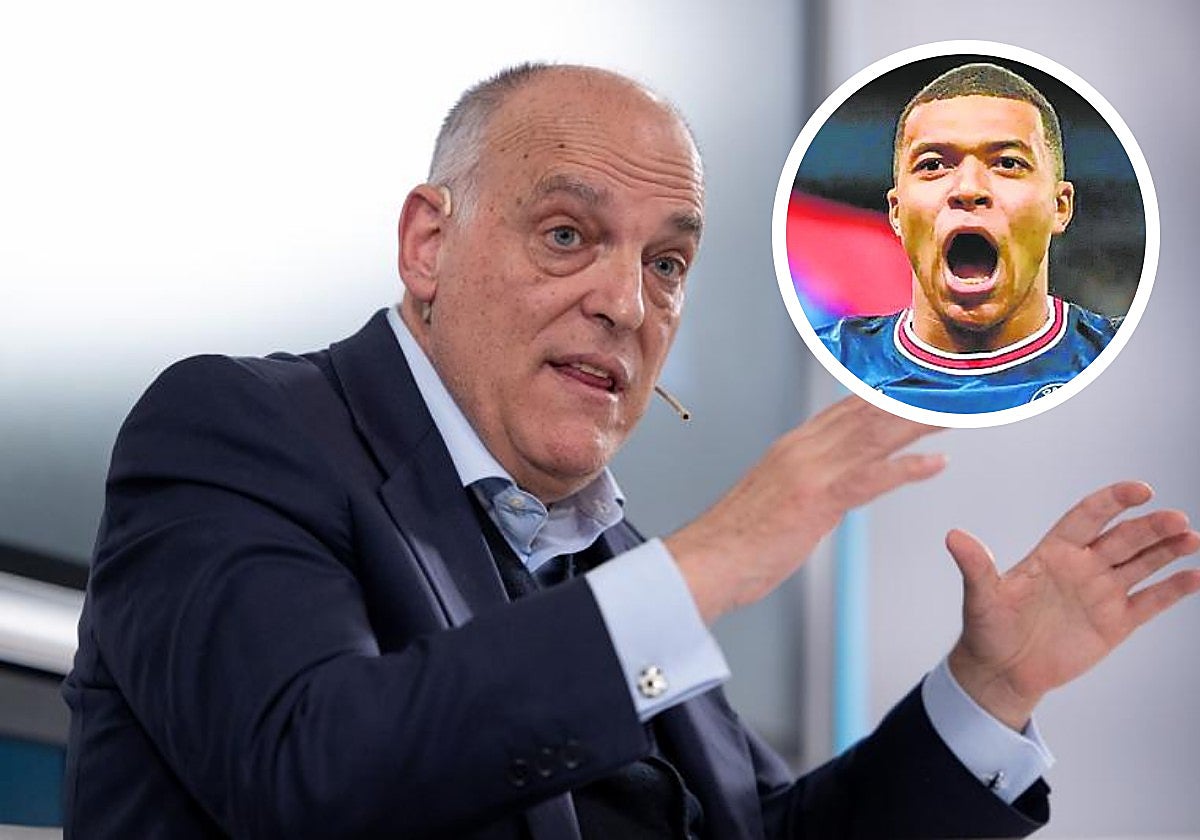 Javier Tebas, presidente de LaLiga y Mbappé