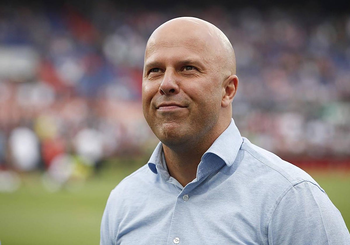 Arne Slot en su acto de despedida del Feyenoordel pasado fin de semana