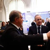 Florentino Pérez, presidente del Real Madrid, y Joan Laporta, presidente del FC Barcelona