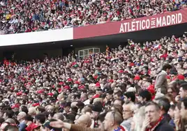 Afición del Atlético en el estadio Metropolitano