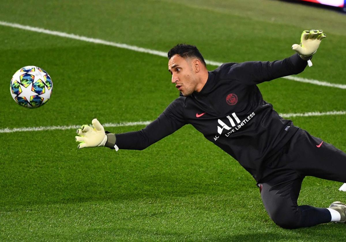 Keylor Navas, en un entrenamiento del PSG