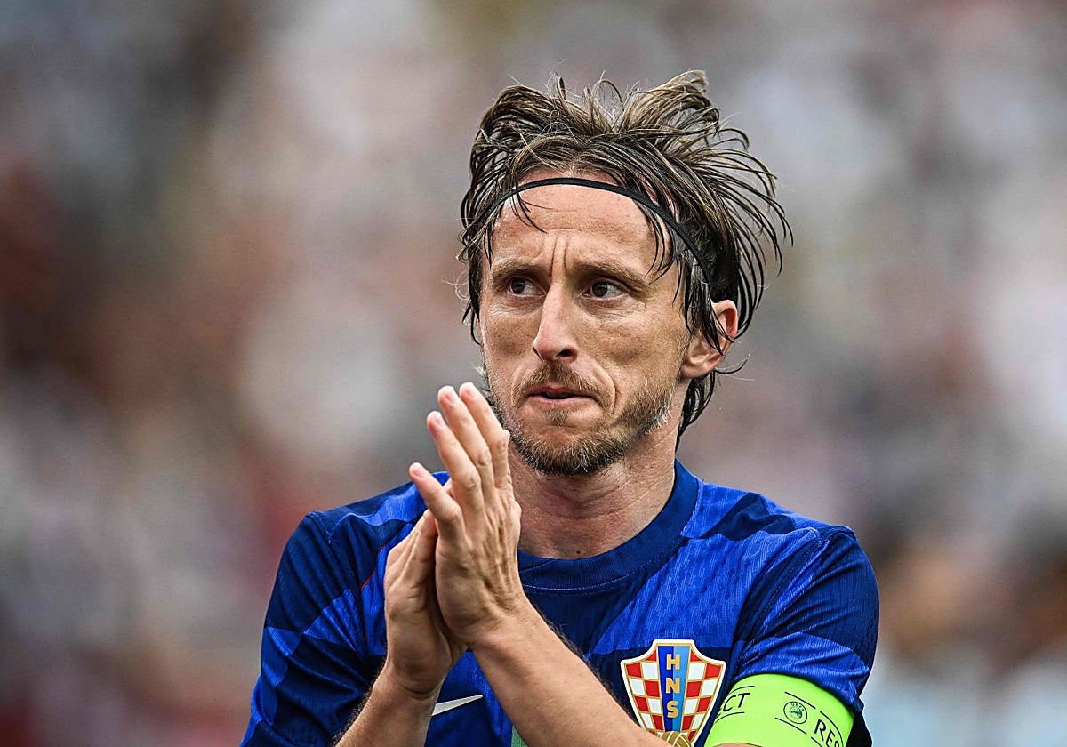Luka Modric durante el partido frente a Portugal