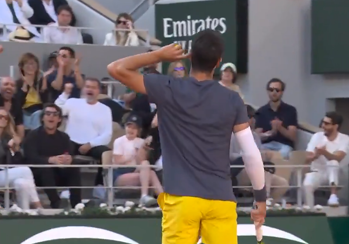 Alcaraz tras su espectacular dejada