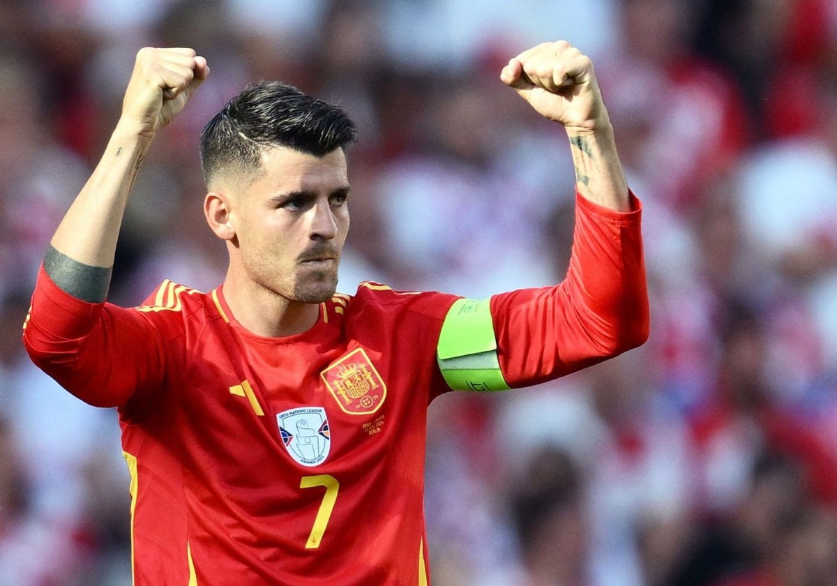 Morata celebró su gol con rabia