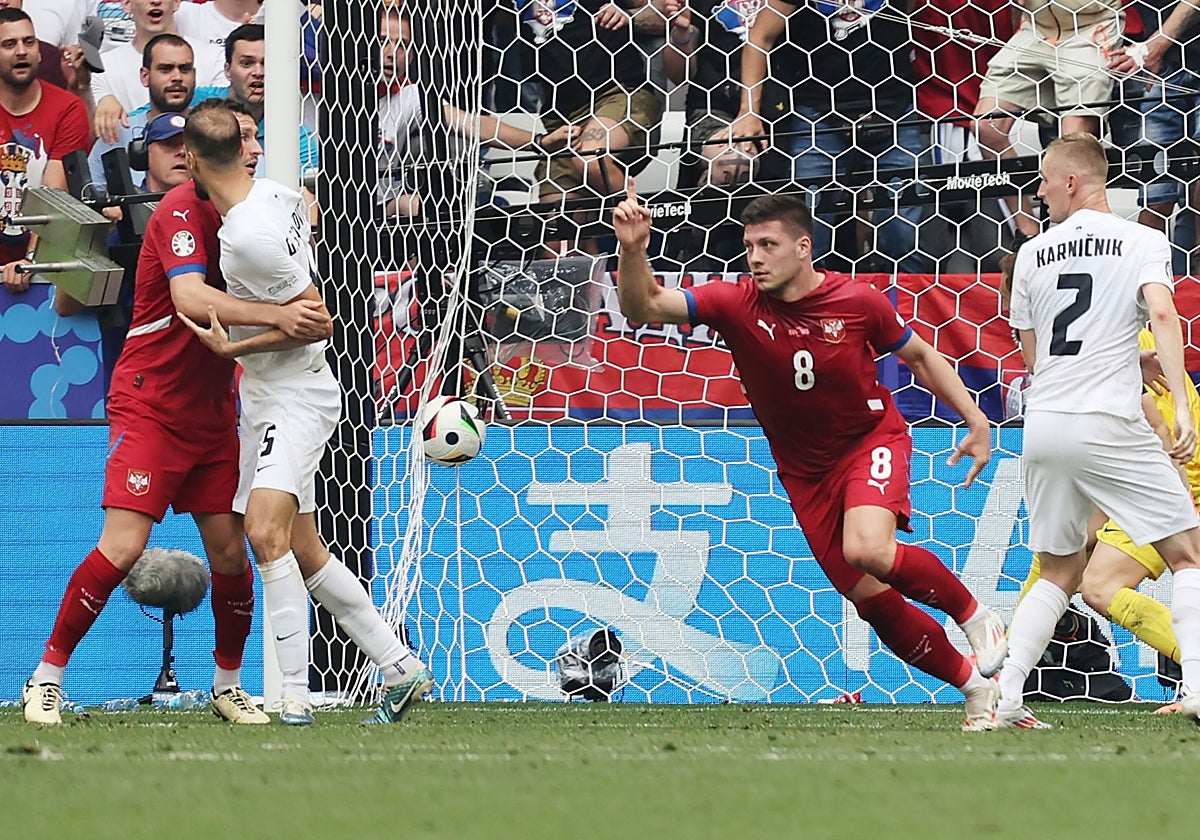 Jovic, tras el remate del gol del empate