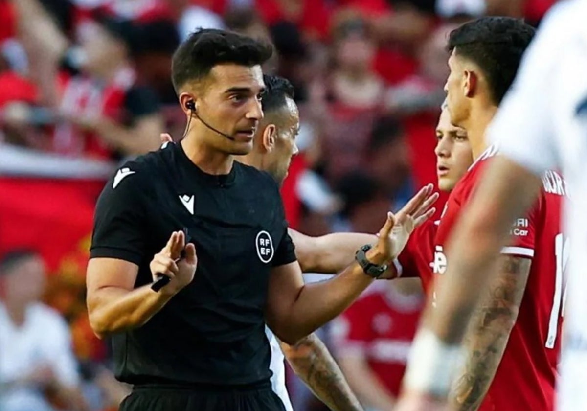 Mallo Fernández, durante el Nàstic-Málaga