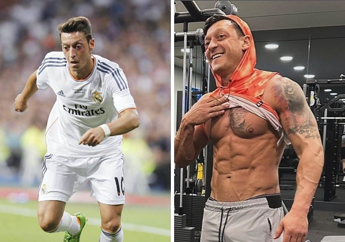 Özil, de jugador del Madrid, y ahora, luciendo musculatura