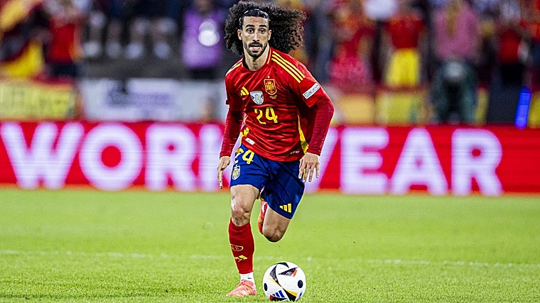 Cucurella, en el partido ante Georgia