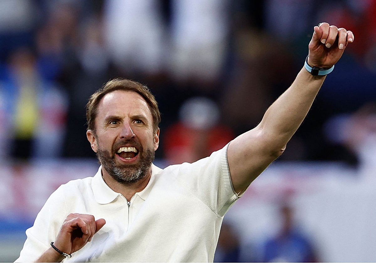 Gareth Southgate, celebrando el pase a semifinales
