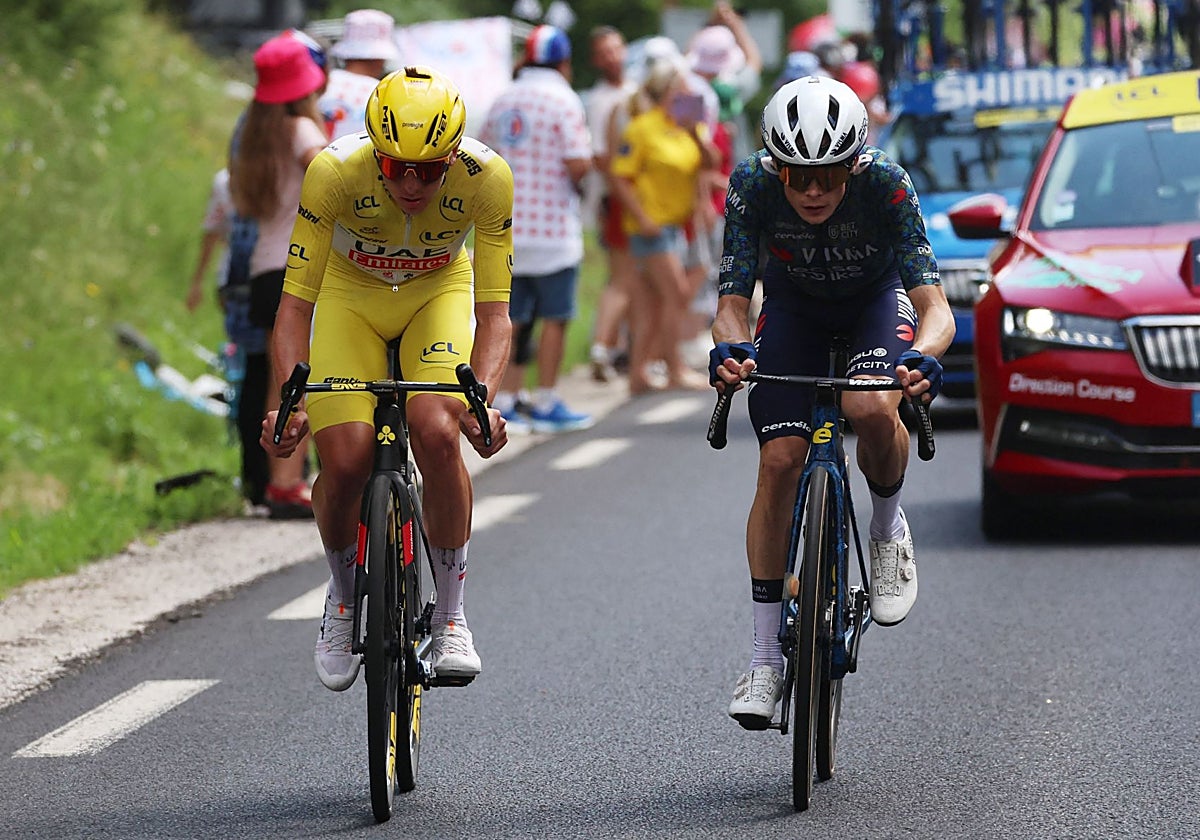 Pogacar y Vingegaard en la etapa 11 del Tour de Francia